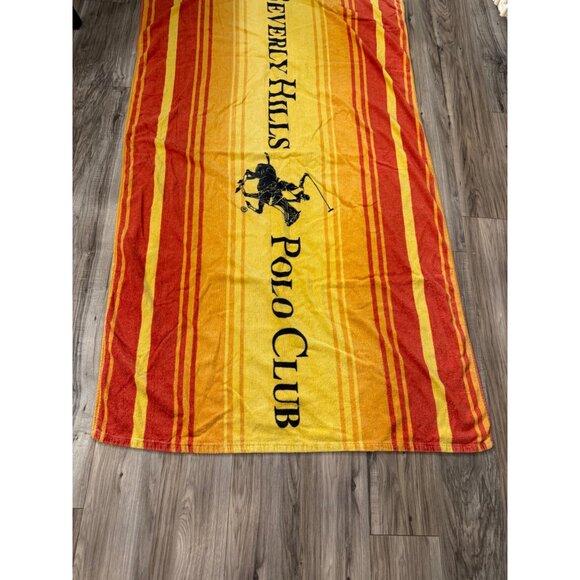 VTG Beverly Hills Polo Club Equestrian Stripped Beach Towel 36"x 70" Pool Resort - Picture 12 of 12